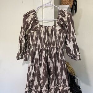 Shyanne Textured Brown and Cream Top